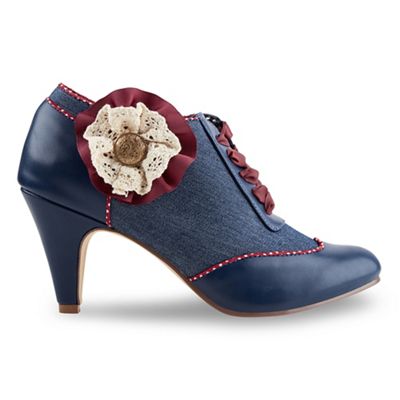 Mid blue fabulous corsage shoe boots